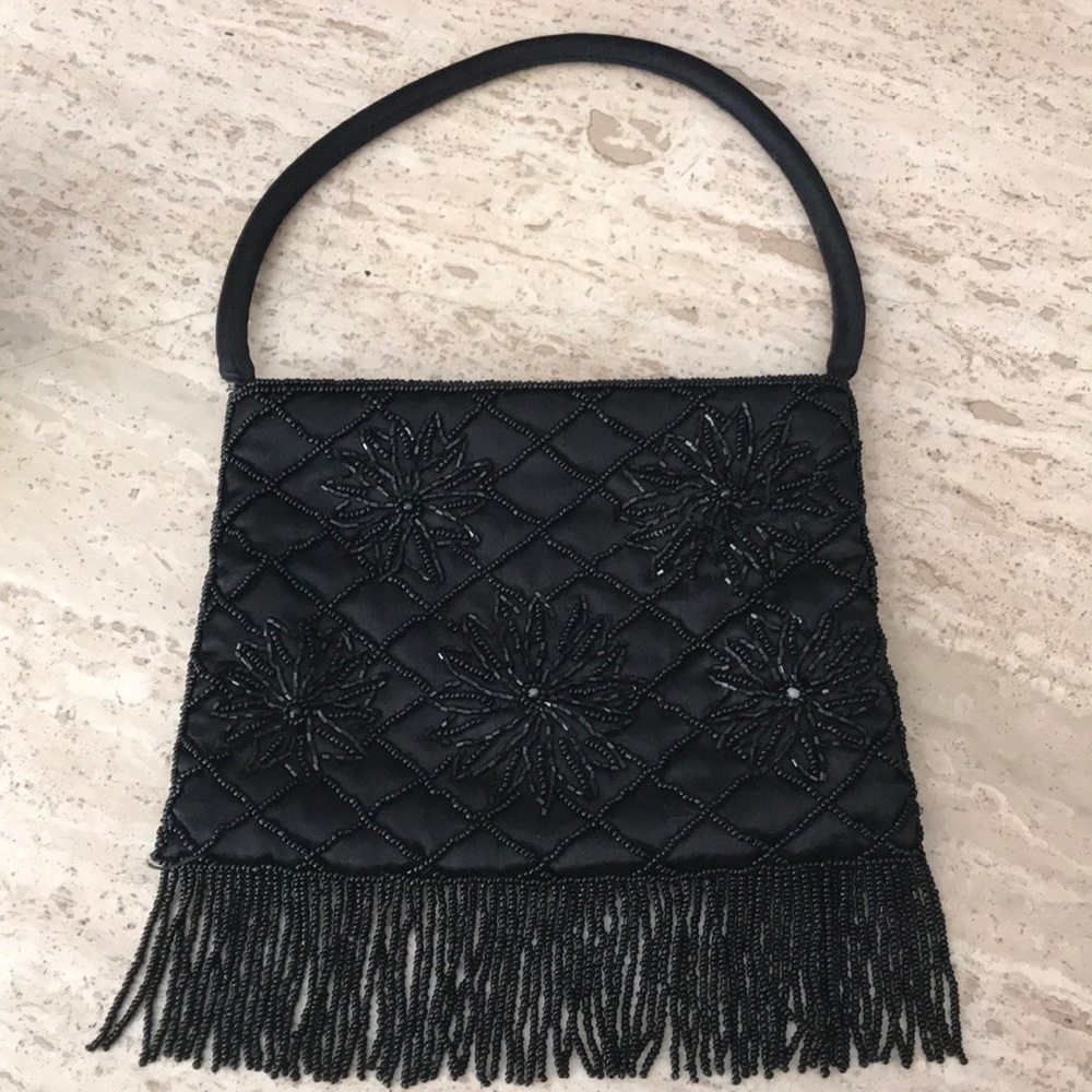 Black beaded purse